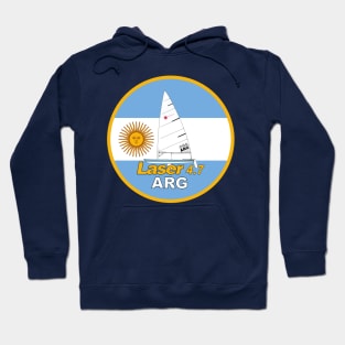 laser sailboat on flag Argentine Hoodie